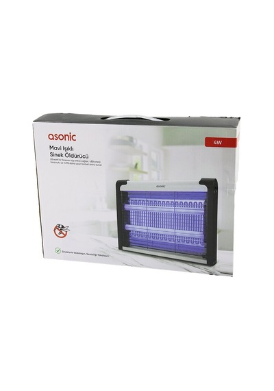 Asonic As-a28 Elektronik Sinek Öldürücü - 4w 2000v, 2 Adet Mavi Led Işık Tüplü, 30 M2 Etki Alanı