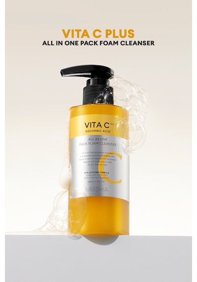 Ciltte Köpüren Jel Temizleyici & Maske Vita C Plus All İn One Pack Foam Cleanser 200 Ml
