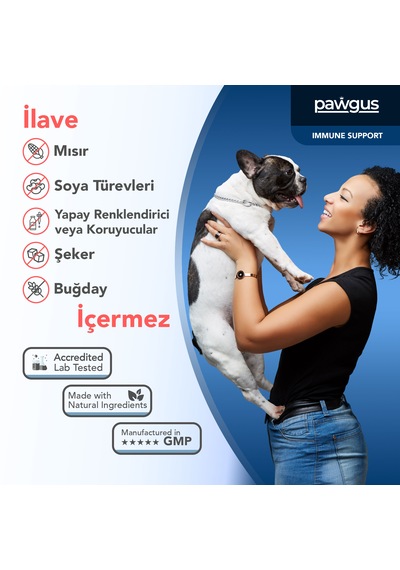Pawgus Veteriner Serisi Köpekler Için Immune Kuvvetlendirici Günlük Vitamin Desteği 30 x 2 G