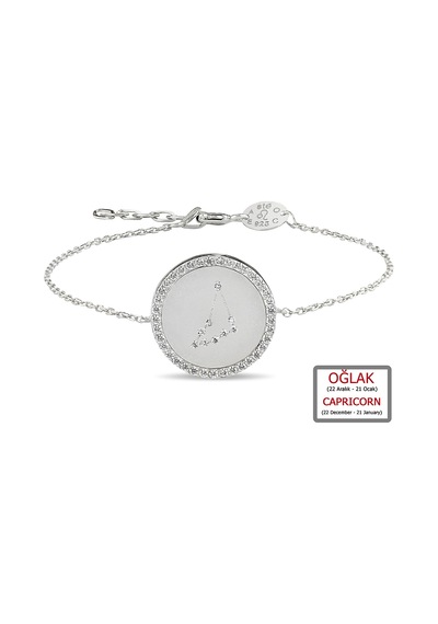 Kuyumcudukkanı Zirkontaşlı"oğlakburcu"bileklik-50283-caprı-w Beyaz
