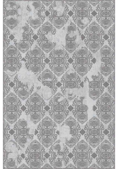 Kahverengi Damask Desen Kaymaz Tabanlı Dekoratif Halı Al002n11