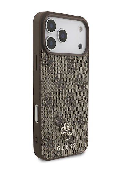 Apple Uyumlu iPhone 18 Pro Max Kılıf Guess  Lisanslı M-safe Özellikli Small 4g Classic Kapak Kahverengi