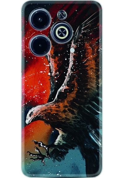 Infinix Uyumlu Hot 40i Kılıf Silikon Desen Özel Seri Kartal Uçarken 1718