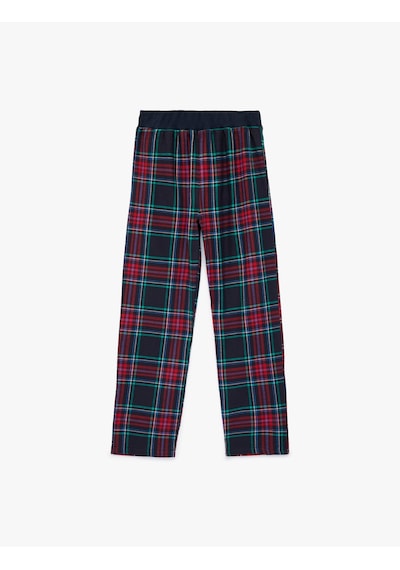 Koton Pamuklu Beli Lastikli Ekoseli Pijama Altı Lacivert Ekose 6wlk50054mw Lacivert