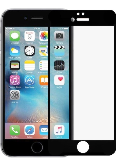 Apple Uyumlu   iPhone 6/6S Tam Kaplayan Ekran Koruyucu 9D Seramik Cam (424052772)