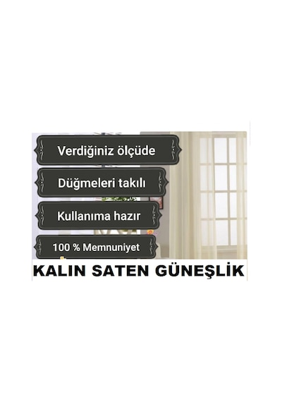 Güneşlik Perde Kalın Saten 1.Kalite Güneşe Dayanıklı Puntalı Şok. (397828405) Kırık Beyaz