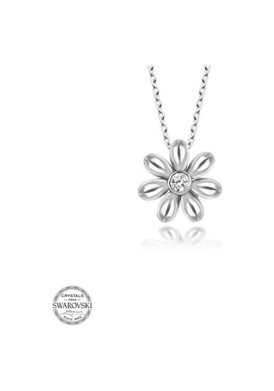 Swarovski Taşlı Gümüş Papatya Kadın Kolye (519304887)