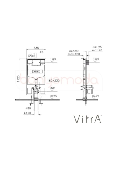 VitrA Gömme Rezervuar Seti