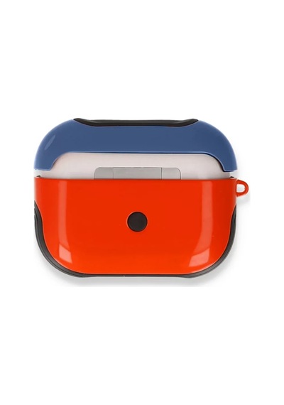 Airpods Uyumlu Pro 1.nesil 3in1 Kılıf - Kırmızı-lacivert
