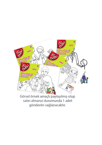 Bu-Bu Desenli Tuval Boyasız 25X35 Cm Tu0001