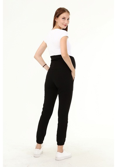 Luvmabelly Myra8090 - Siyah Hamile Jogger Eşofman