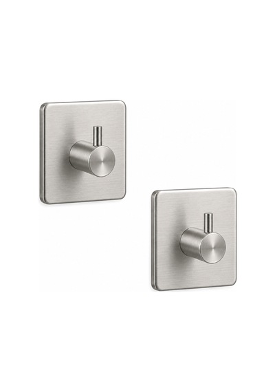 2 Adet Kare Tekli Modern Banyo Askılık 45 Mm Paslanmaz Çelik Delmeden Yapışkan Montaj Inox
