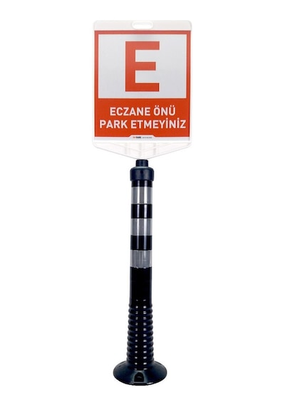 Eczane Önü Park Etmeyiniz Uyarı Levhalı Delinatör Seti Siyah N11.75