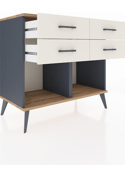 Hyperion Şifonyer 4 Çekmeceli 88x44x80 Antrasit-çam/aytaşı Çam/aytaşı Hyperion Şifonyer 4 Çekmeceli 88x44x80 Antrasit-çam/aytaşı Çam/aytaşı