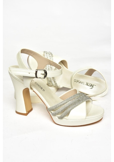 Fox Shoes S246575509 Sedef Kalın Topuklu Kadın Abiye Ayakkabı SEDEF