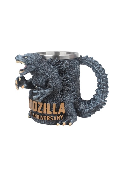 3d Godzilla Tasarımlı Kupa Paslanmaz Çelik İç Hazneli Kulplu Dekoratif Bardak 400 Ml Çok Renkli