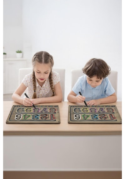 Manyetik Labirent Montessori Matematik Oyunu Harfleri Öğreniyorum  Eğitici Oyuncak 25 CM