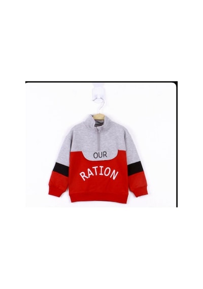 Toontoy Kids Toontoy Erkek Çocuk Ration Baskılı Sweatshirt Kırmızı