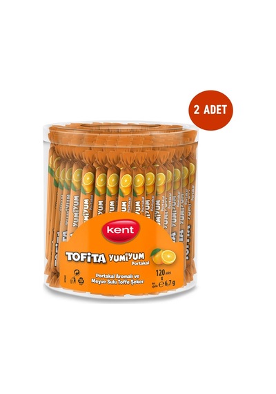 Kent Tofita Yumiyum Yumuşak Şeker Portakallı  6.7 G 2 x 120 Adet