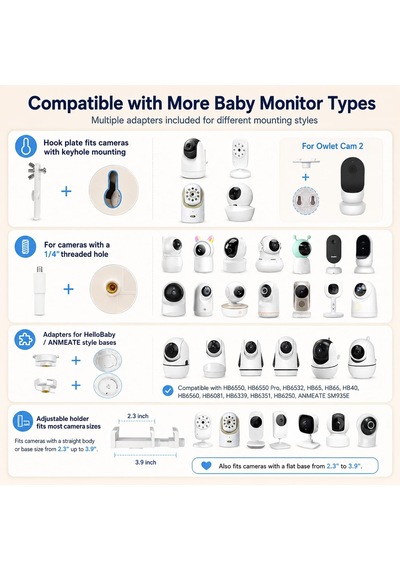 Bebek Monitörü Zemin Standı Bebek Optik İle Uyumlu, Nanit Pro, Owlet Cam/cam 2 Bebek Monitörü, Ayarlanabilir Yükse Genel