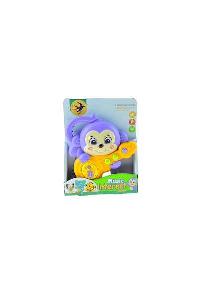 Oyuncak Maymun Gitarist Maymun Işıklı Sesli 15 Cm