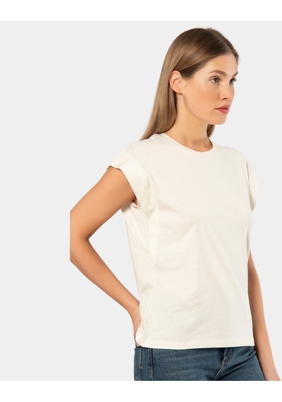 Türen Kadın Vatka Görünümlü T-shirt 3401/krem 001