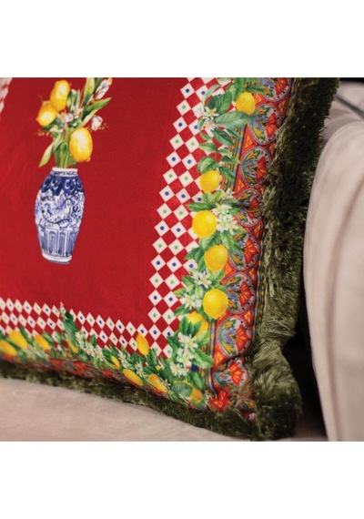 Renkli Limon Desenli Yastık/kırlent Dolgu Boncuk Elyaf, Ulusl. Yıkama Ve Solmama Sertifikası Çok Renkli