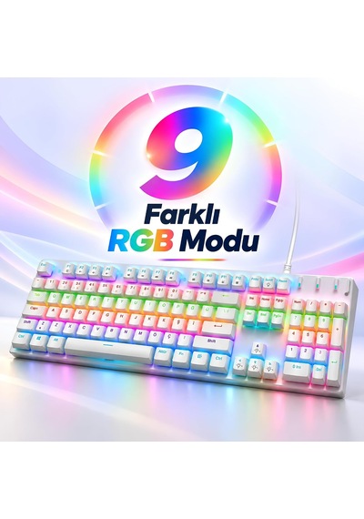 Node Game Kablolu Rgb Mekanik Oyuncu Klavye Bilek Destekli Kb-15