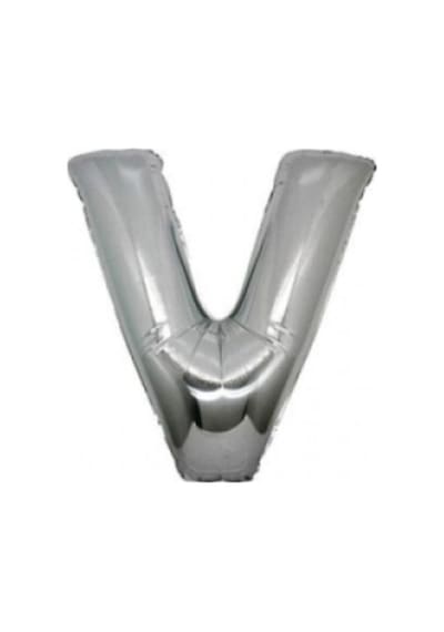 Gümüş V Harfi 40 İnç 100 CM Folyo Balon