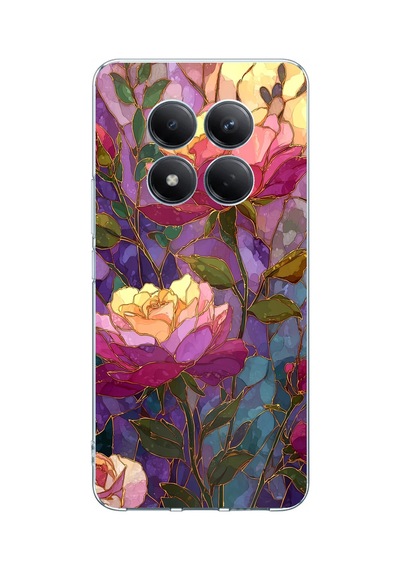 Redmi Note 15 Pro 5g Uyumlu Renkli Mozaik Gül Tasarımlı Baskılı Silikon Kılıf