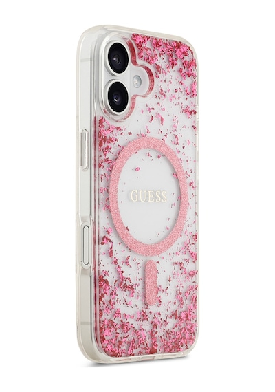 Apple Uyumlu iPhone 17  Kılıf Guess Lisanslı M-safe Özellikli Transparan Resin Bottom Kapak Pembe Pembe