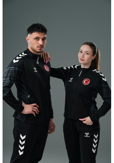 Hummel Milli Takım Line Kamp Eşofman Üstü Siyah