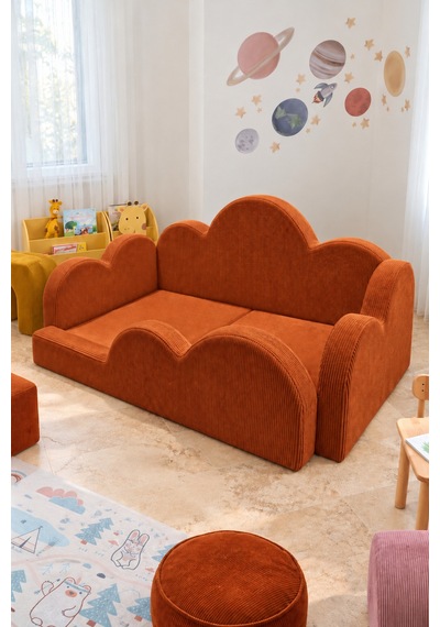 Funbed Junior Bulut Tasarımlı Çocuk Yatağı, Karyola Ve Oyun Matı Seti Kiremit - 938609351 Funbed Junior Bulut Tasarımlı Çocuk Yatağı, Karyola Ve Oyun Matı Seti Kiremit - 938609351