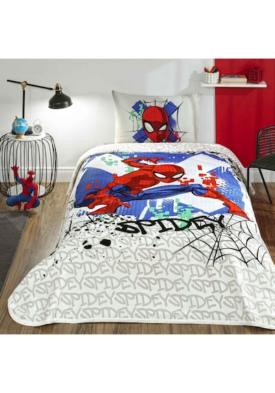 Taç Lisanslı Spiderman Action X Pamuk Tek Kişilik Pike Takımı 000000001000051391 Çok Renkli