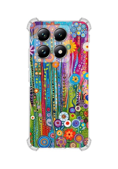 Printify Xiaomi Mi14t Pro İle Uyumlu Düşlerin Dansı Serisi Folklorik Bahçe Tasarımlı Uv Baskılı Köşe Korumalı Antişok Kılıf Şeffaf