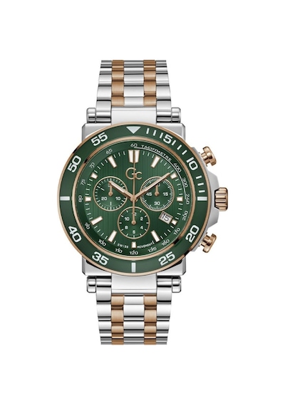 Gc Gcz14009g9mf Quartz Çelik Rose/gri Yeşil Kadran 10 Atm 44 Mm Erkek Kol Saati