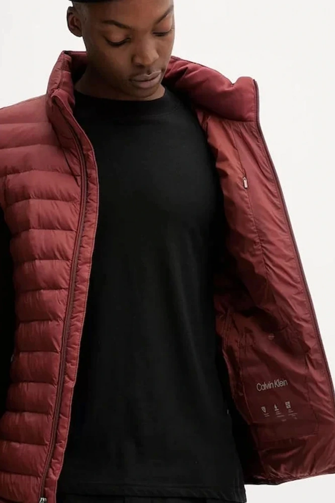 Calvin Klein Erkek Kolsuz Hafif Naylon Şişme Kırmızı Yelek Lv04lc509g-vfk Kahverengi