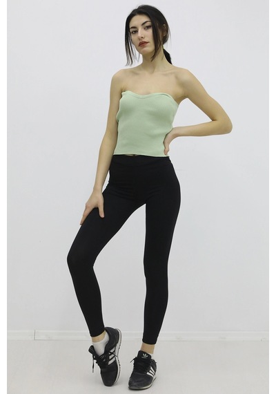 Likralı Triko Büstiyer Yeşil - P-019895 Çok Renkli