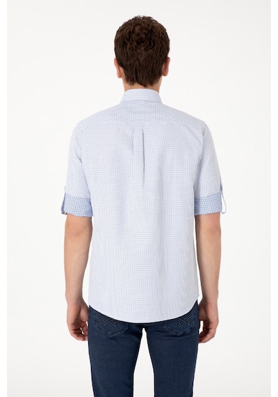 U.S. Polo Assn. Erkek Mavi Cepli Uzun Kollu Gömlek 50306363-VR036