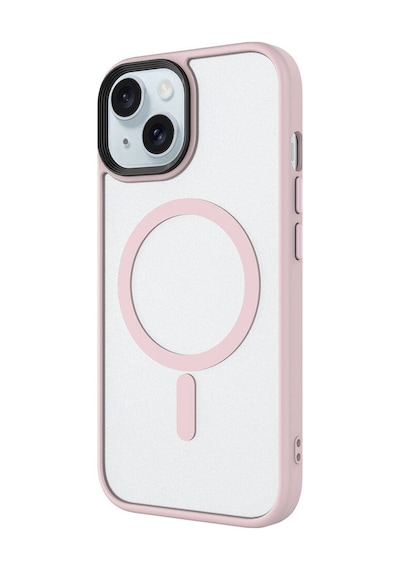 Apple Uyumlu iPhone 15 Pro Kılıf Mat Arka Yüzey Wireless Şarj Özellikli Zore Flet M-safe Kapak Derin Mor