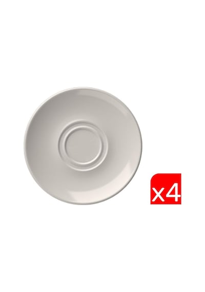 Tabak Evi Porselen Lona Fincan Tabağı 16cm Taban Çapı 4cm 4 Lü Krem