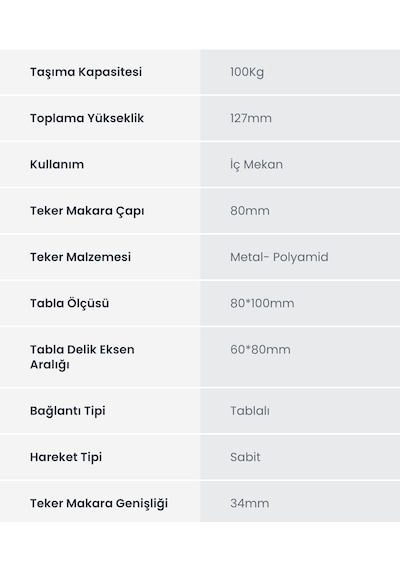 Hts 626 Ppolyamid 100 Lük Sabit Teker Belirtilmemiş