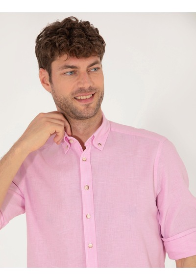 Pierre Cardin Erkek Pembe Desenli Gömlek 50265119-vr041 Pembe