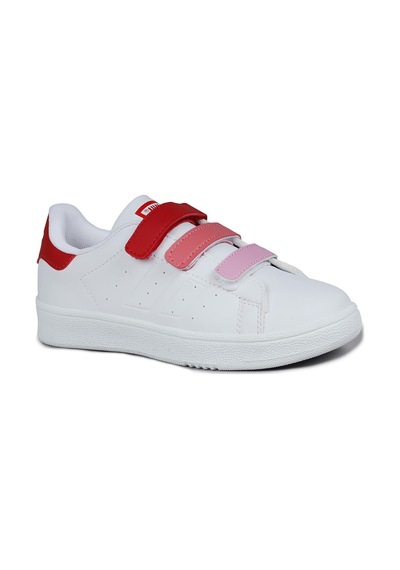 Jump 30110 Kırmızı - Beyaz Cırtlı Kız Çocuk Sneaker Günlük Spor Ayakkabı