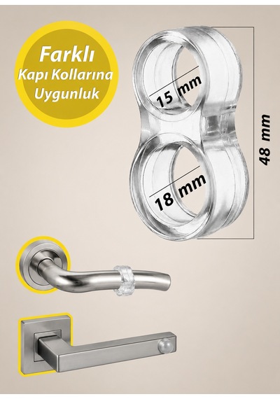 Silikon Kapı Stoperi 4 Adet Duvar Koruma Çarpma Önleyici Elastik Kapı Kolu Stoperi