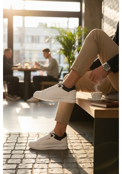 Enoch Düz Taban Stan Smith Casual Sneaker Siyah - Beyaz