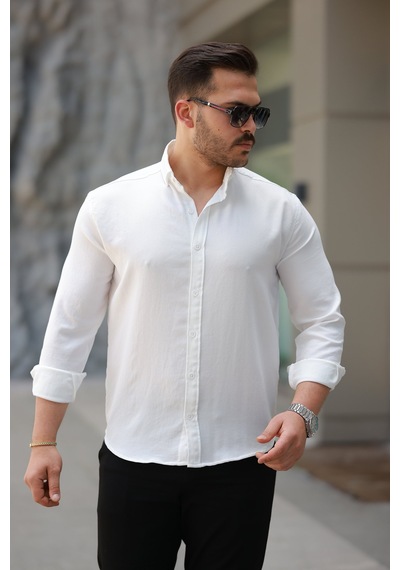 Etiler Collection Erkek Uzun Kollu Gömlek Beyaz