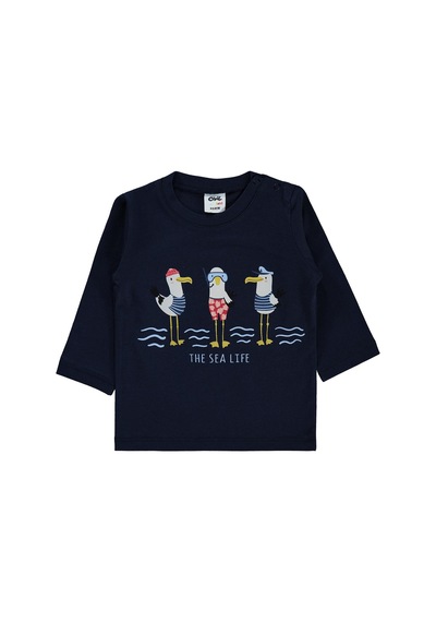 Civil Baby Leylek Baskılı 6-18 Ay Sweatshirt - Lacivert