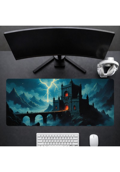 90x40 Cm Şato Desenli Oyuncu Gaming Mouse Pad Kaymaz Kauçuk Taban Fare Altlığı Xxl Mousepad Catle Serisi 001