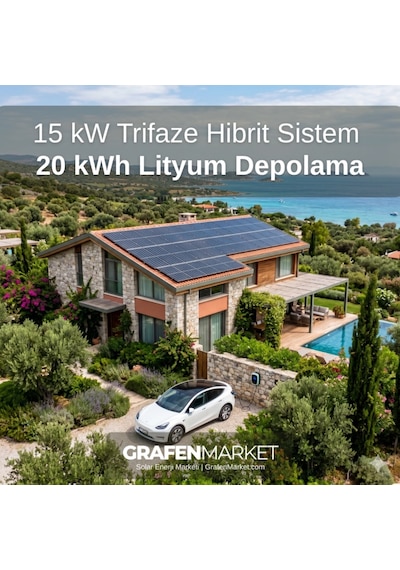 15 Kw Trifaze 20 Kwh Lityum Depolama Hibrit Paket Sistem
